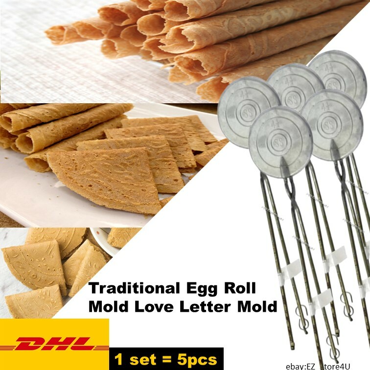 5’s High Quality Traditional Egg Roll Mold Love Letter (Kuih Kapit) FAST SHIP