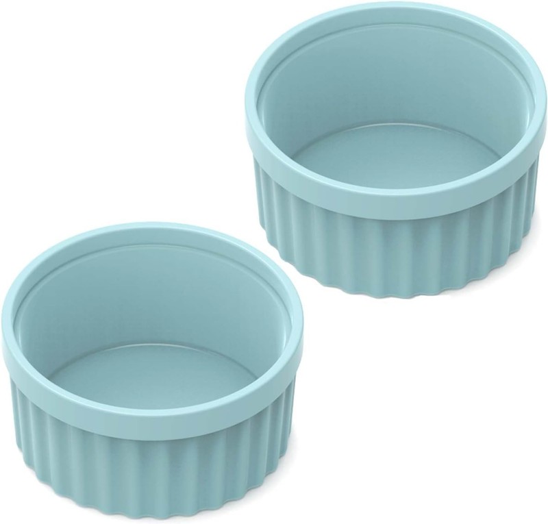 Silicone Ramekins 8 oz Oven Safe, 2Pcs Creme Brulee Ramekins 8 oz, 4 inch