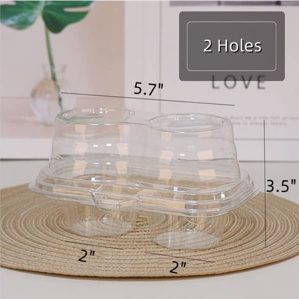 30 PCS Clear Cupcake Boxes 2 Compartment Plastic Stackable Carrier Holder gallery
