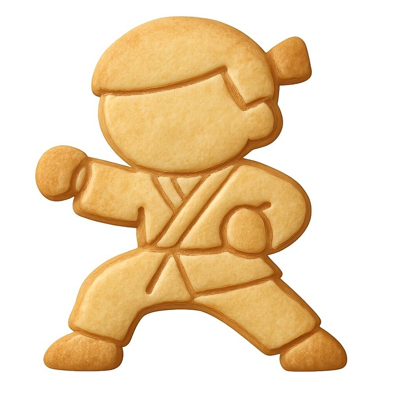 Karate Boy in Gi Cookie Cutter & Stamp, Fondant & Clay – 4×3.6