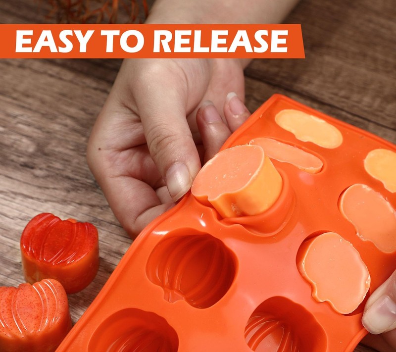 Pumpkin Chocolate Mold 3 Pack Silicone Autumn Candy Baking Cake Soap Candle Mold gallery