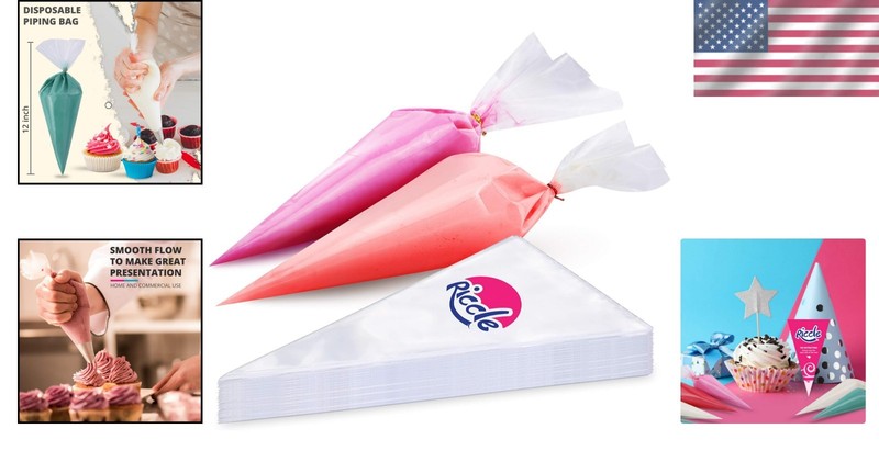 12 Inch Disposable Pastry Bags - 100 Anti-Burst Bags for Cake & Cookie Crafts gallery