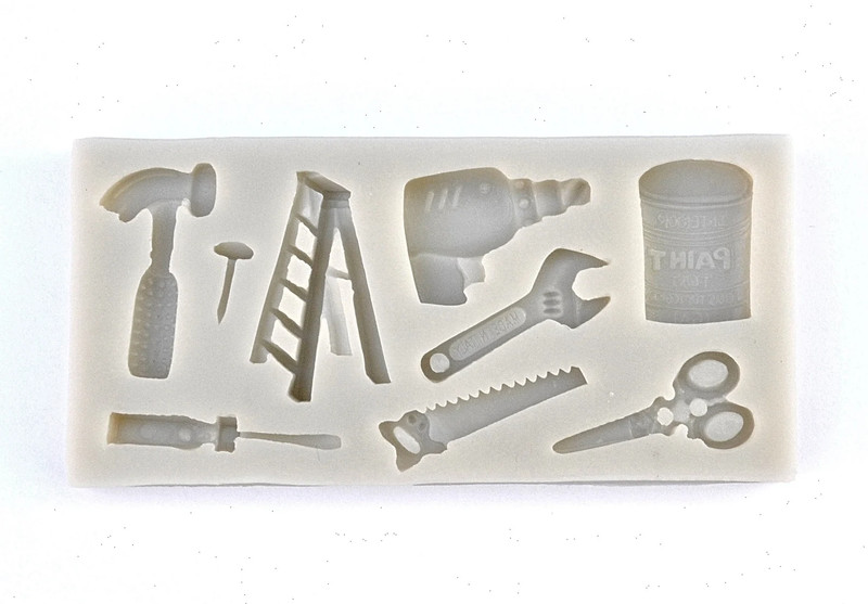 HANDYMAN TOOLS MOLD, Fathers Day Cake Decoration, Fondant Mold, Resin Mold