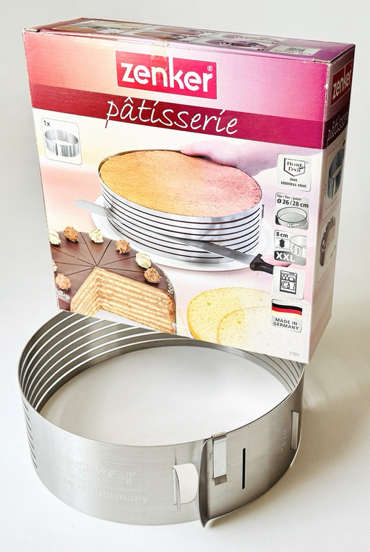 New! Zenker Patisserie SS 10-11 Inch Round Cake Layer Slicing Guide, 7701