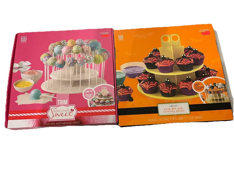 Lot 2- Hold 64 Cake Pop & 34 Cupcakes Stand Halloween Valentines Parties