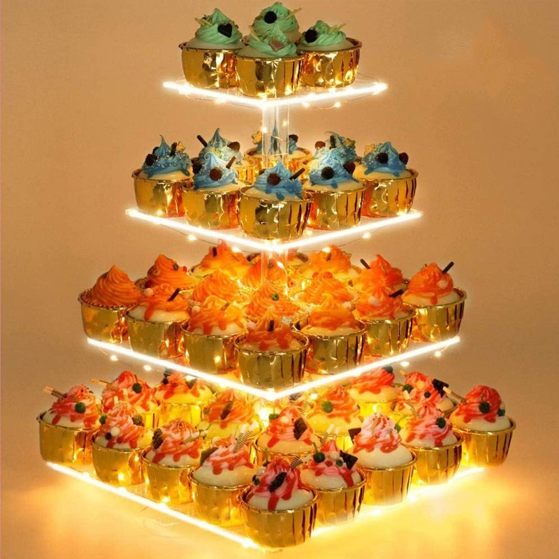 4 Tier Dessert Tower - Polished Acrylic Display with LED Illumination gallery