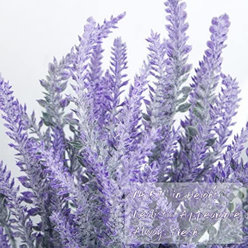 Artificial Lavender Fake Flowers Faux Plastic Plants 12 Bundles Gray Purple gallery