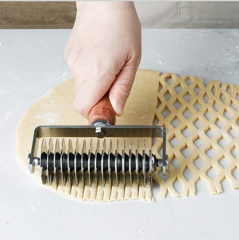 Pastry Lattice Roller Cutter Stainless Steel Dough Lattice Pie Pizza Bread beef gallery