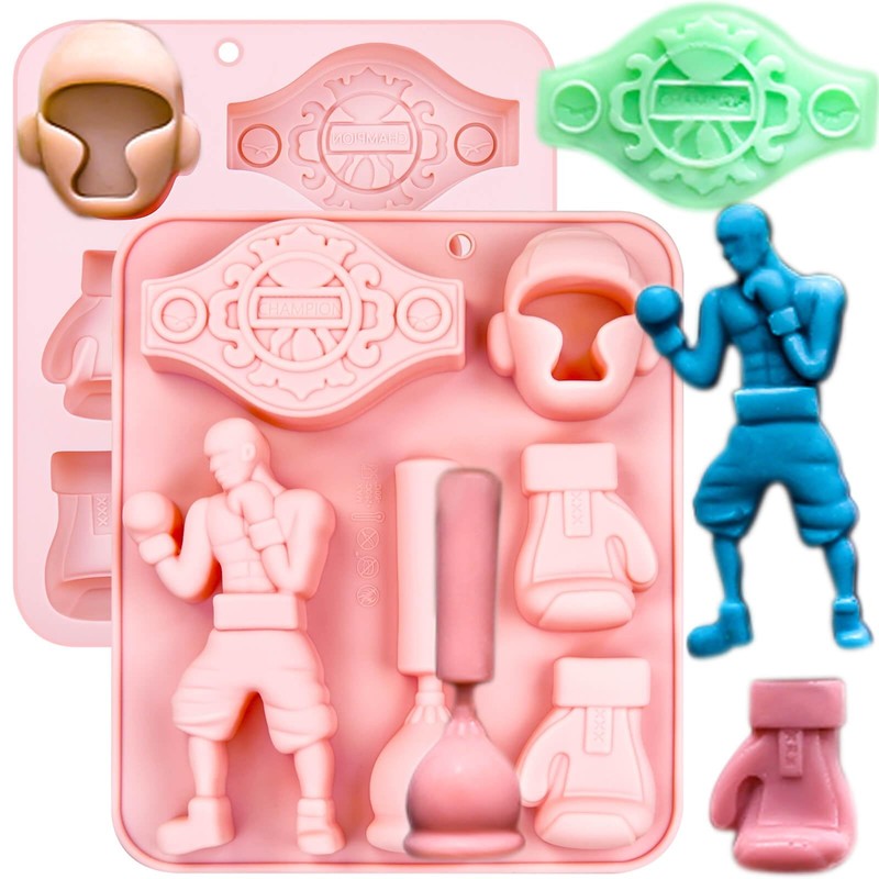 2 Pack Boxing Champion Silicone Molds, 12 Cavities Boxing Candy Molds Trophy …
