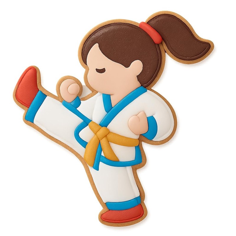 Karate Girl Mid-Spin Cookie Cutter & Stamp, Fondant & Clay - 4x3.2 gallery