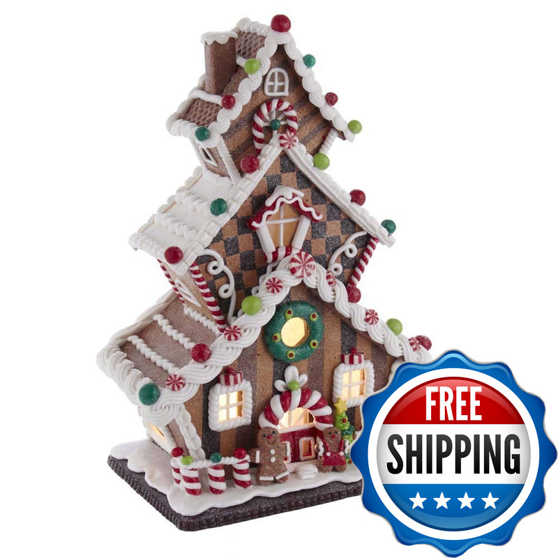 Kurt S. Adler 13-Inch Gingerbread Cookie 3-Layered Led House Gbj0016