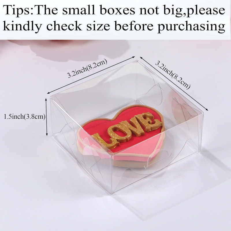 3.25" X 3.25" X 1.5" 30Pcs Clear Homemade Treat Boxes for Cookies, Soap, Chocola gallery