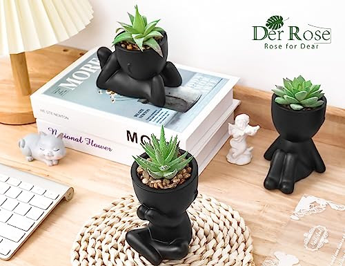3pcs Fake Succulents Plants Artificial for Black Bathroom Bedroom Home Room gallery