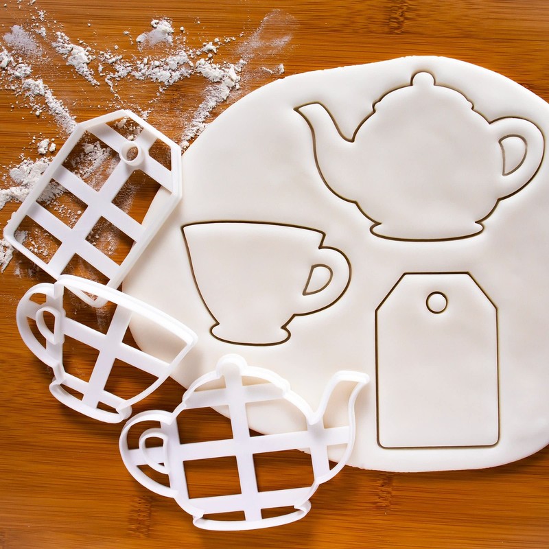 Set of 3 Tea Party cookie cutters (Designs: Teapot, Teacup and Tea Bag), 3 pi... gallery