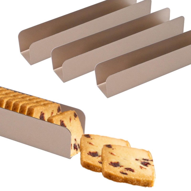4PCS Cookie Cutter Long Non- Stick, Rectangle Cookie Cutters, Carbon Steel Co…