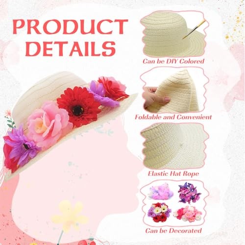 297 Pcs DIY Tea Party Hats Set for Girl Include 24 Pcs Hats, Artificial gallery