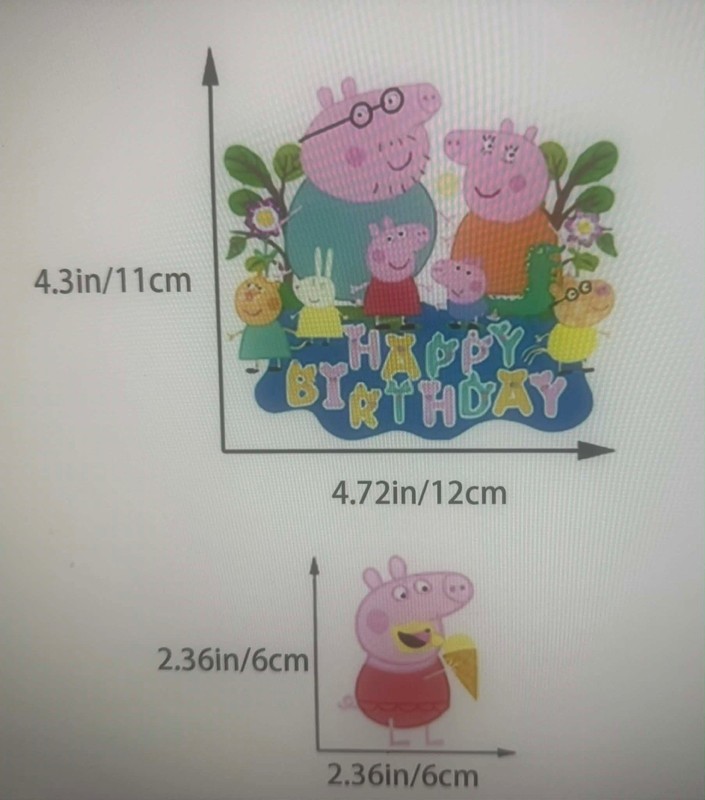 *(C4) 13pcs "PEPPA PIG" THEMED CAKE TOPPER for birthday party cakes gallery