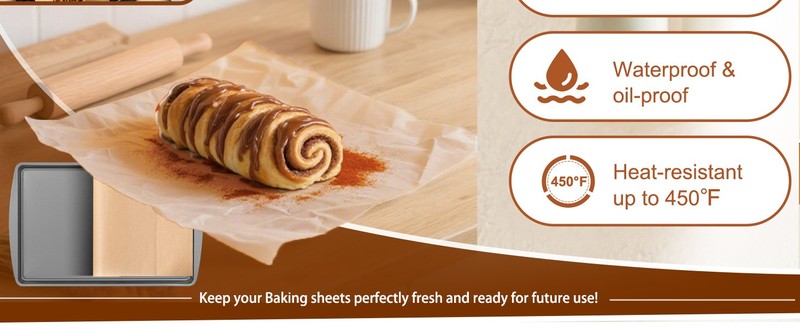 300 Count Parchment Paper Baking Sheets, 9 x 13 Inch, Precut Non-Sti gallery