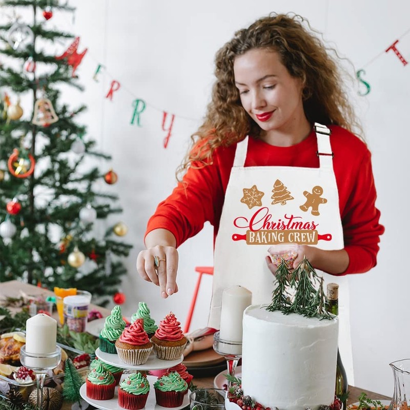 Funny Christmas Baking Apron for Women Men, Holiday Baking Gifts for Bakers, ... gallery
