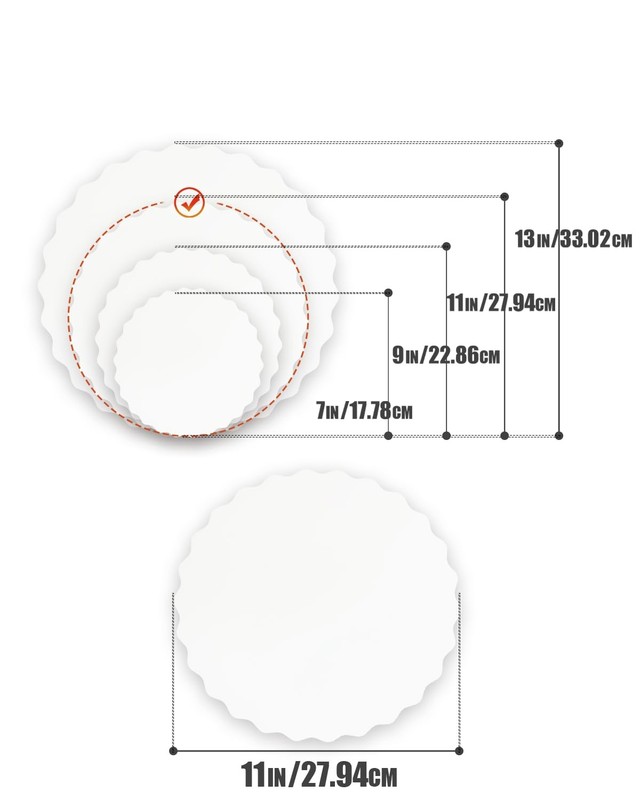 White Wave Cake Boards 11 Inch Round Circles Base Food-Grade Cardboard 15 PCS gallery