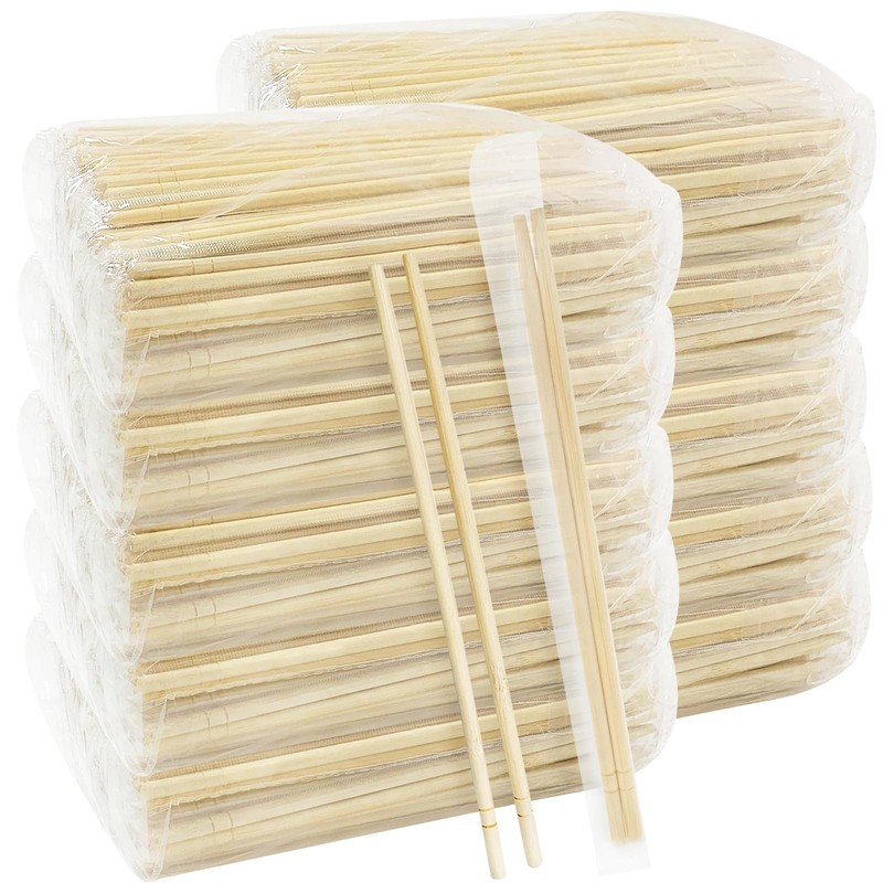 1000 Pairs 8 Inch Disposable Chopsticks, Separated Sleeved Individually Clear...