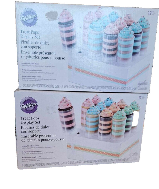 {2} Wilton treat Pops Display Set 12 Assembled Containers w/ Fill-N-Serve :24