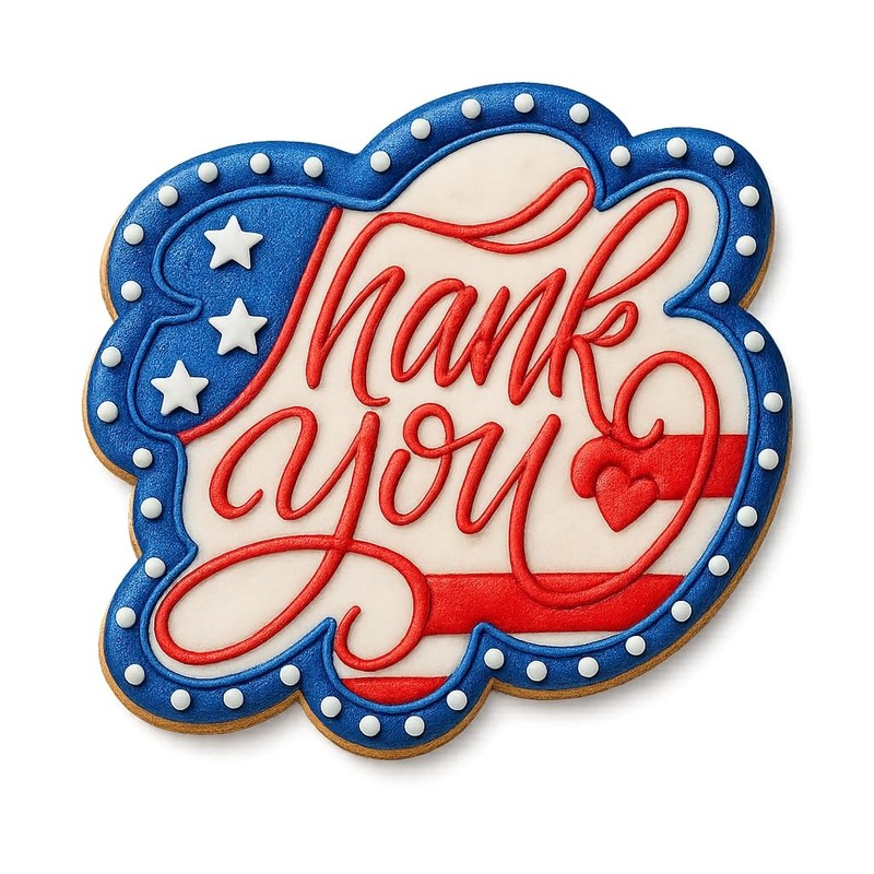 Elegant Thank You Cookie Cutter & Stamp 4x3.76" for Baking & Fondant Clay Gifts gallery
