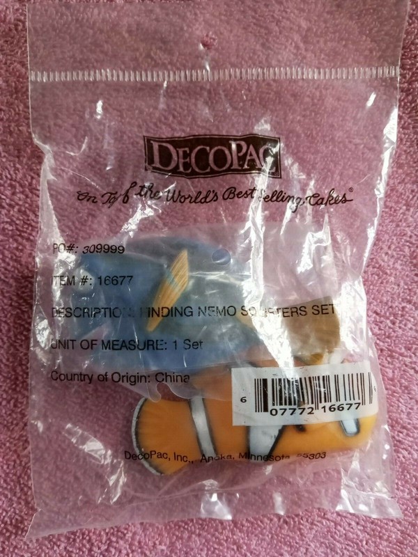 DecoPac Cake Topper Finding Nemo Squirters Set 16677 Fish Sealed MIP Pixar gallery