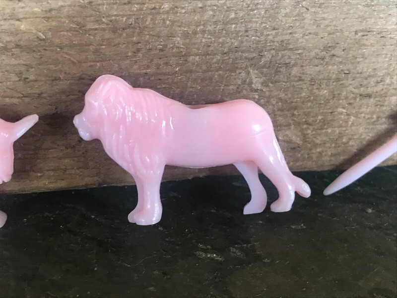 Vintage Cake Toppers Kids Plastic Pink Dog & Donkey Unusual gallery