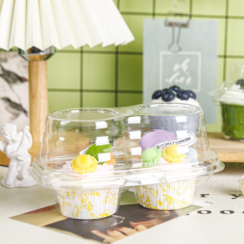 NPLUX 2 Count Cupcake Containers 75 Pack Cupcake Holder with Connected Airtig... gallery