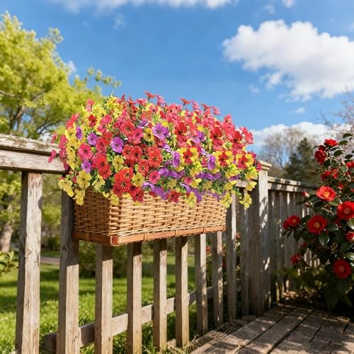 12 Bundles Artificial Flowers for Spring Summer Outdoor Decoration Mixed Color gallery