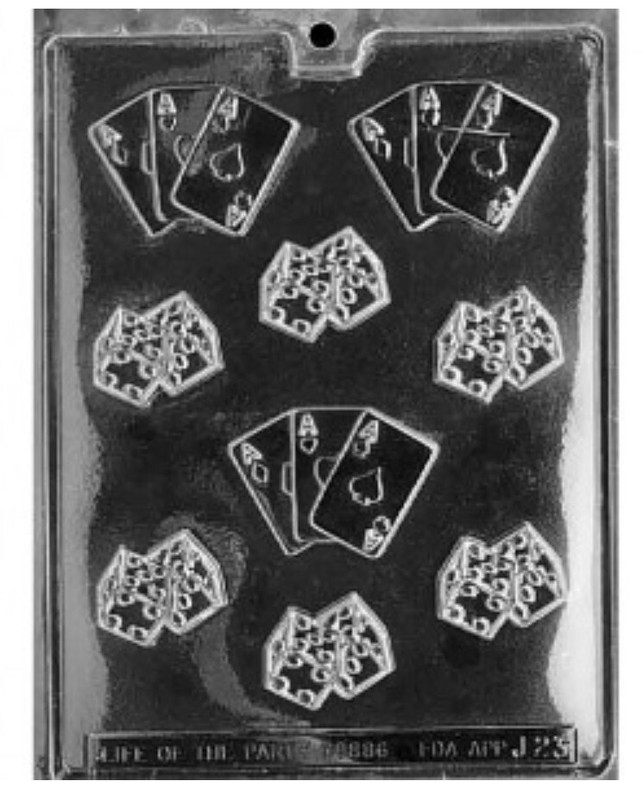 Set of 2 – Life of the Party J023 Gambling Dice Aces Playing Cards Candy Mold