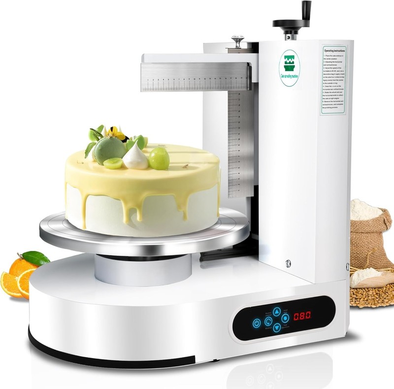 Electric Cake Decorating Machine 4-12″ Icing Smoother Dual Rotation 200W