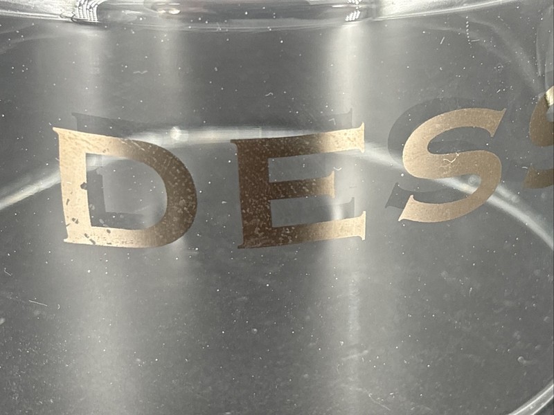 Glass Clear Pedestal Dome Cake Dessert Stand Cupcake Candy Display Silver Letter gallery
