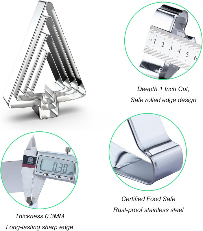 Tree Cookie Cutter Set - 5", 4", 3", 2" - 4 Piece - Stainless Steel gallery