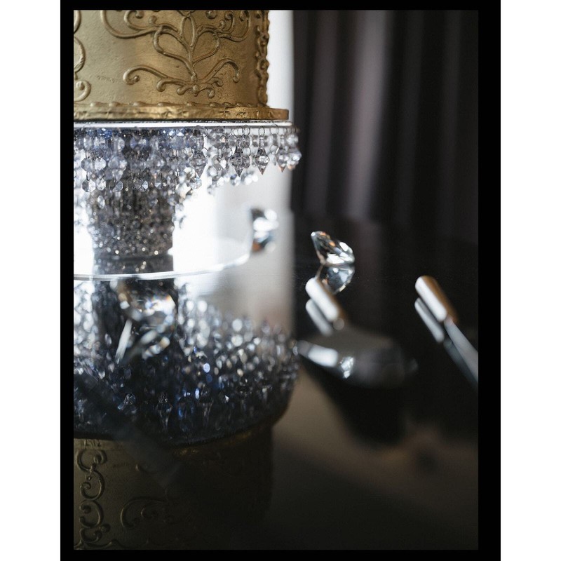 8inch Mirror Top Crystal Cake Stand For weddings gallery