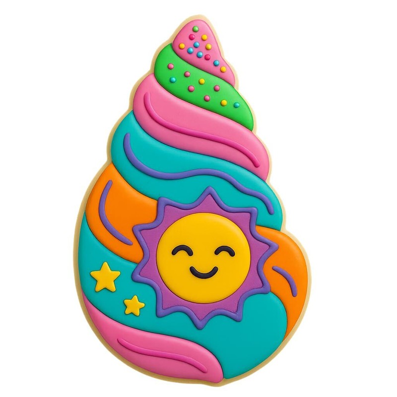 Swirled Seashell Cookie Cutter & Stamp Set - 4x2 Inches gallery