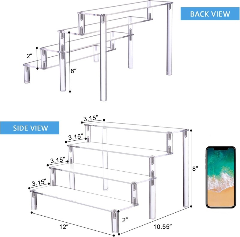 4 Tier Acrylic Display Stand - Mounting Hardware Included gallery