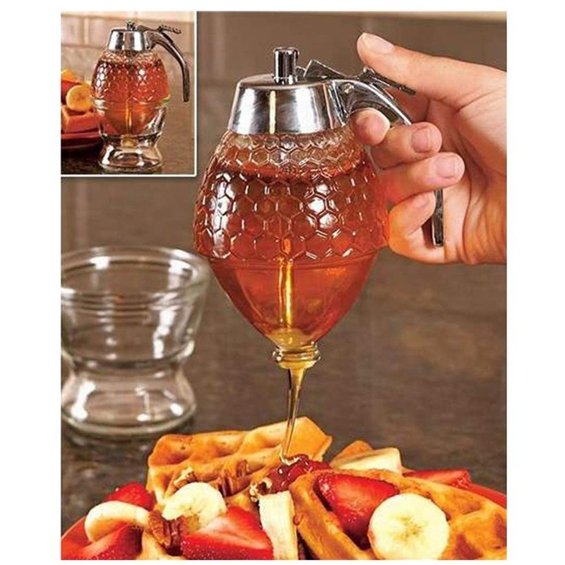 Honey dispenser, syrup dispenser, beautiful honeycomb honey jar, honey jar wi... gallery