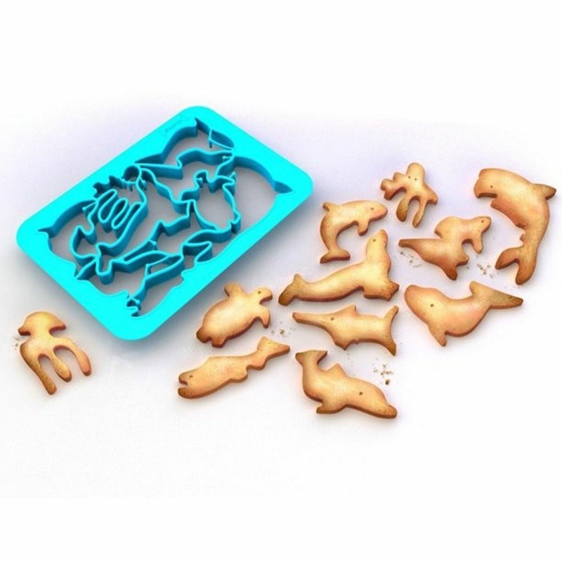 Silicandy Cookie Cutter 8×11 Multi Animal Sea Blue 11 in 1 Baking BPA free FDA
