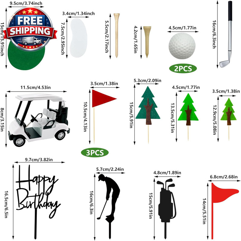 2026 New Golf Cake Decorations Golf Cart Cake Topper Decorations Golf Themed Sup gallery