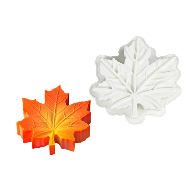 Dishwasher Safe Silicones Baking Molds Maple Leaf For Dessert Heat Resistant