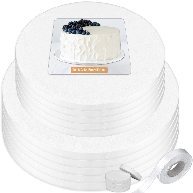 Cake Drum 10 & 12 Inch (2 Sizes, 12 Pack Total) | Free Prop Up Tool & Matchin…