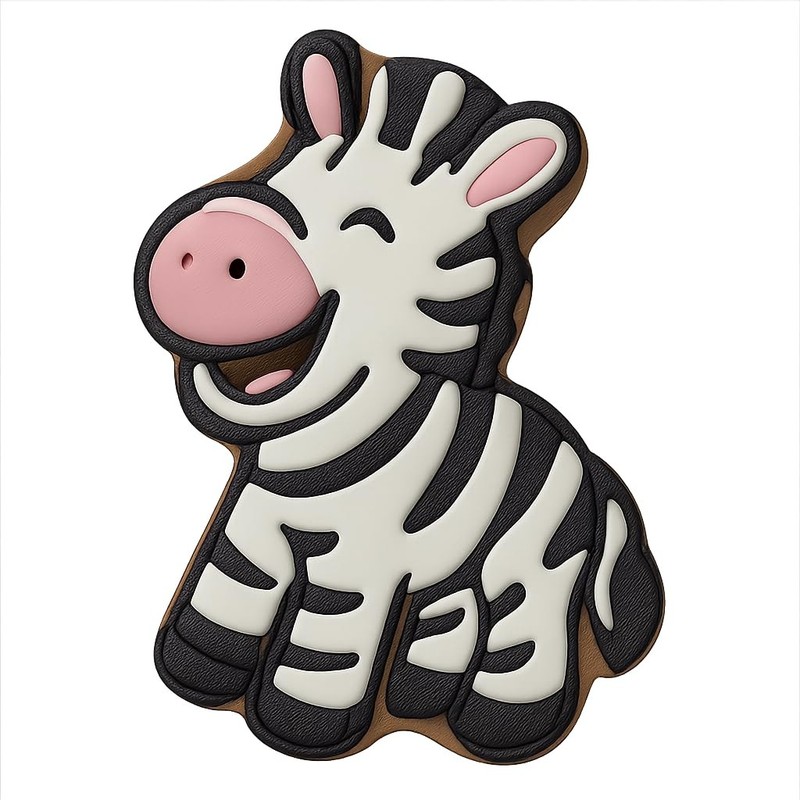 Laughing Zebra Cookie Cutter & Stamp, Fondant & Clay – 4×3