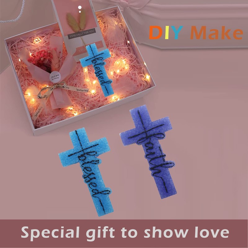 2Pcs Cross Freshie Molds, Blessed and Faith Cross, clear gallery