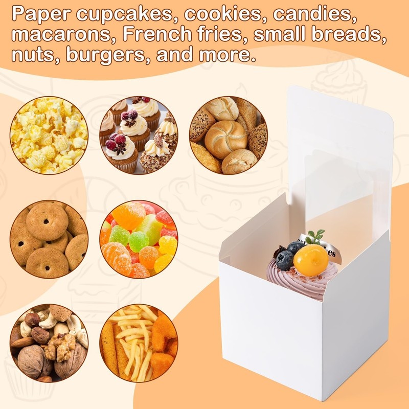 28PCS Cupcake Boxes, Individual Cupcake Containers with Window, Food Grade gallery