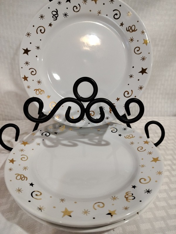 The Pampered Chef 1996 Stars Christmas/Holiday 8" Dessert/Salad Plates (4) gallery