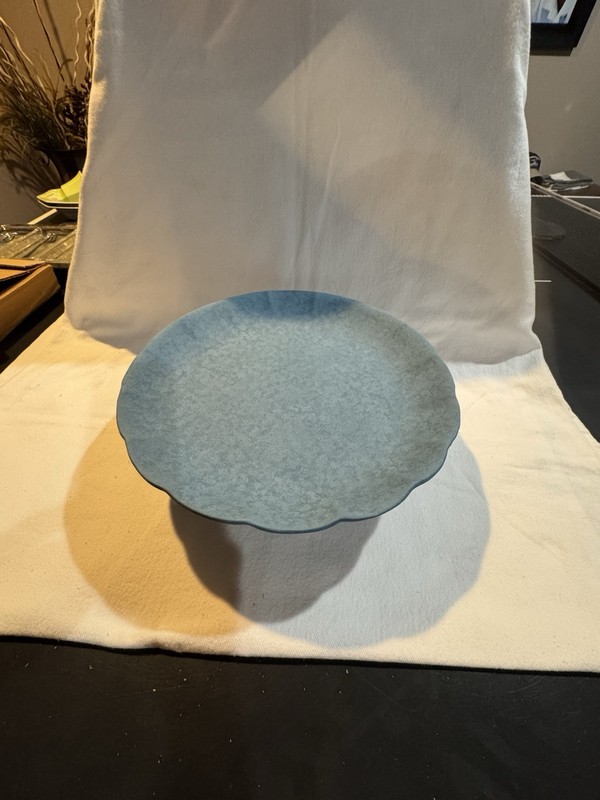 Blue Round Cake Plate Decorative