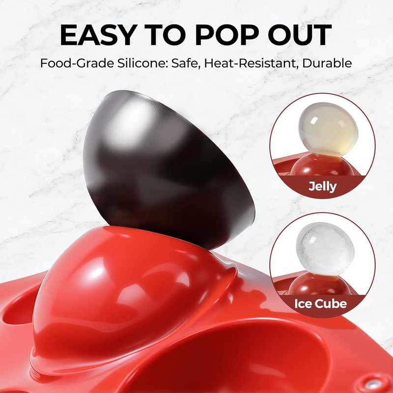 15-Cavity Non-Stick Silicone Semi Sphere Molds for Cakes & Chocolates - 2-Pack gallery