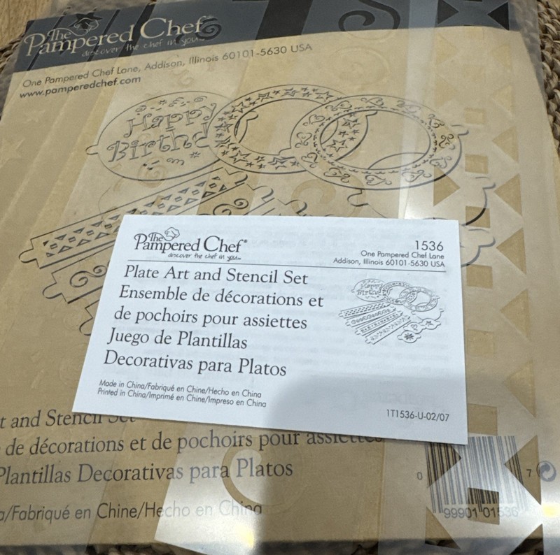 Pampered Chef #1536 Cake Stencil Set of 7 Patterns Balloons Borders Star Heart gallery